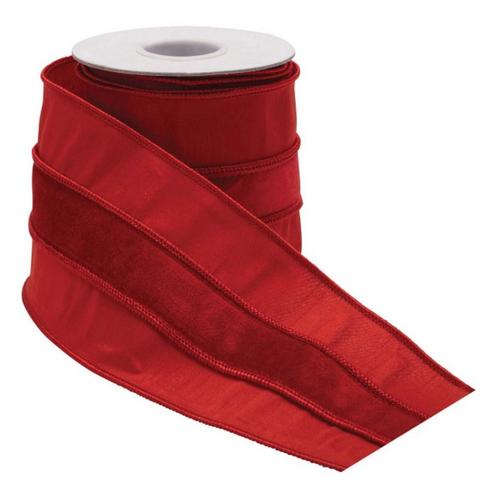 Melrose International Red Wired Ribbon (Set of 2) - Primary Image