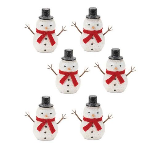 Melrose International Glittered Snowman Figurine (Set of 6) - Primary Image