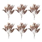 Melrose International Glittered Long Leaf Eucalyptus Spray (Set of 6) - Thumbnail 1 of 3