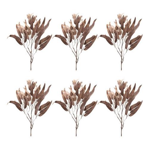 Melrose International Glittered Long Leaf Eucalyptus Spray (Set of 6) - Primary Image