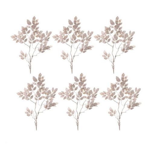 Melrose International Glittered Leaf Spray (Set of 6) - Primary Image