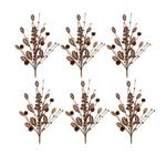 Melrose International Mixed Holly Berry Pinecone Spray (Set of 6) - Thumbnail 1 of 3