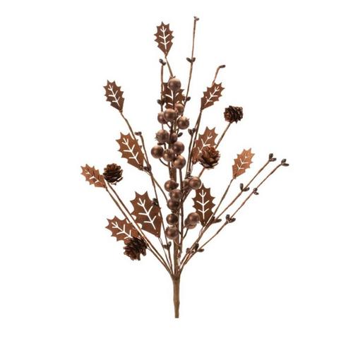 Melrose International Mixed Holly Berry Pinecone Spray (Set of 6) - Primary Image