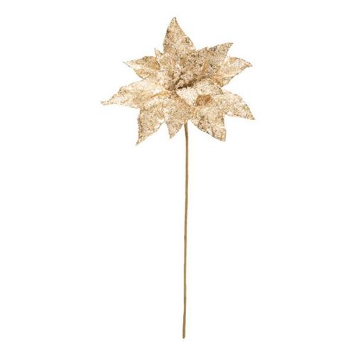 Melrose International Polyester Beaded Poinsettia Flower Stem (Set of 2) - Primary Image