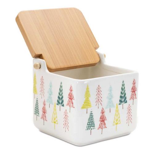 Melrose International Ceramic Pine Tree Print Box (Set of 2) - Primary Image
