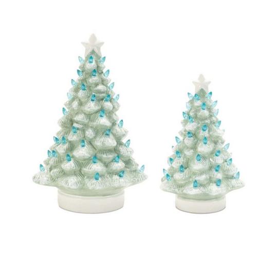 Melrose International LED Ceramic Christmas Tree (Set of 2) - Primary Image