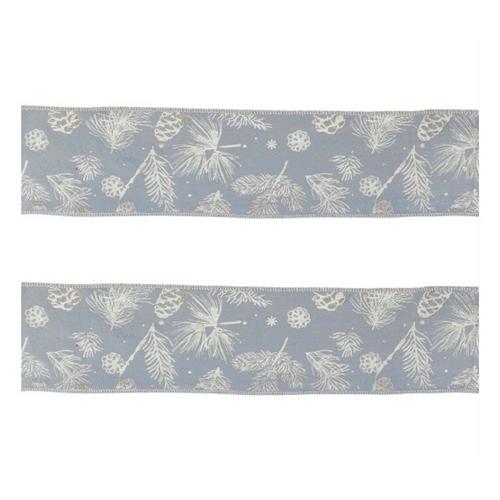 Melrose International Pine and Pinecone Print Wired Ribbon (Set of 2) - Primary Image