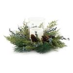 Melrose International Mixed Pine Juniper Candle Holder 19"D - Thumbnail 1 of 2