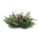 Melrose International Mixed Pine Juniper Candle Holder 19"D - Thumbnail 2 of 2