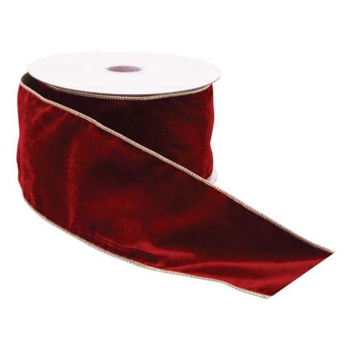 Melrose International Red Wired Ribbon 4" x 10 Yds. - Primary Image