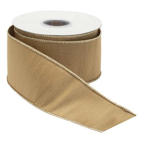 Melrose International Gold Wired Ribbon 2.5" x 10 Yds. - Primary Image