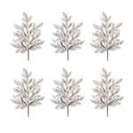 Melrose International Flocked Pine Spray (Set of 6) - Thumbnail 1 of 3