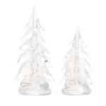 Melrose International Clear Glass Pine Tree (Set of 2) - Thumbnail 1 of 2