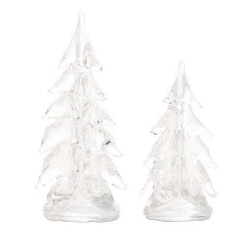 Melrose International Clear Glass Pine Tree (Set of 2) - Primary Image