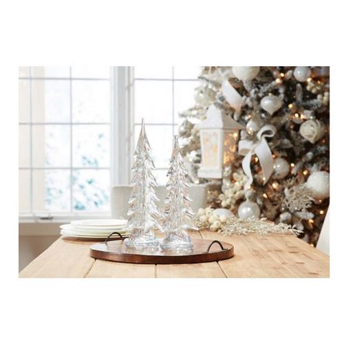 Melrose International Clear Glass Pine Tree (Set of 2) - Primary Image