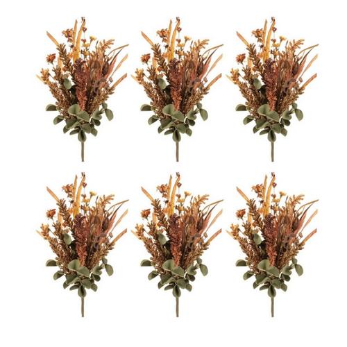 Melrose International Mixed Fall Floral and Foliage Bush (Set of 6) - Primary Image