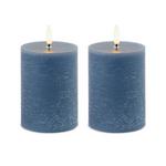 Melrose International FIA Wick White Pillar Candle (Set of 2) - Thumbnail 1 of 5