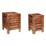 Melrose International Natural Mango Wood Box Planter (Set of 2) - Thumbnail 1 of 4