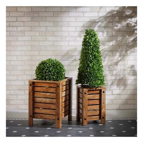Melrose International Natural Mango Wood Box Planter (Set of 2) - Primary Image