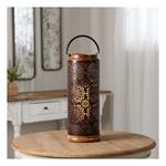 Melrose International Punched Metal Lantern with Natural Wood Accents 19"H - Thumbnail 2 of 2