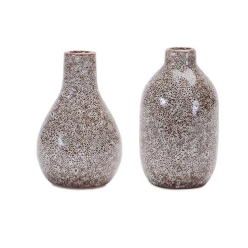 Melrose International Speckled Ceramic Bottle Vase (Set of 2) - Primary Image