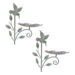 Melrose International Iron Hummingbird Leaf Bird Feeder Garden Stake (Set of 2) - Thumbnail 2 of 3