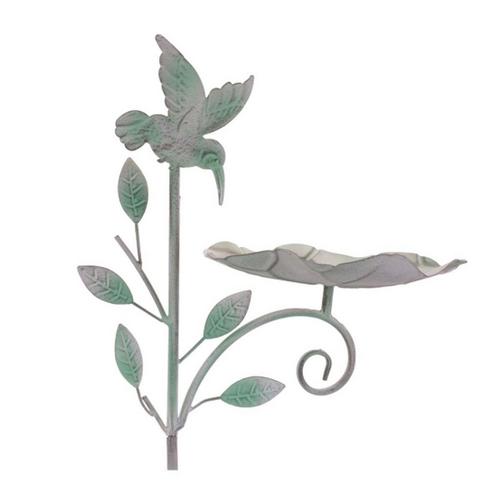 Melrose International Iron Hummingbird Leaf Bird Feeder Garden Stake (Set of 2) - Primary Image