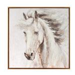 Melrose International Framed White Horse Canvas Art 24"SQ - Thumbnail 1 of 3