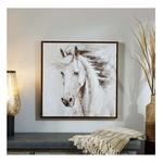 Melrose International Framed White Horse Canvas Art 24"SQ - Thumbnail 3 of 3