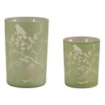 Melrose International Frosted Floral Bird Candle Holder (Set of 2) - Thumbnail 1 of 2