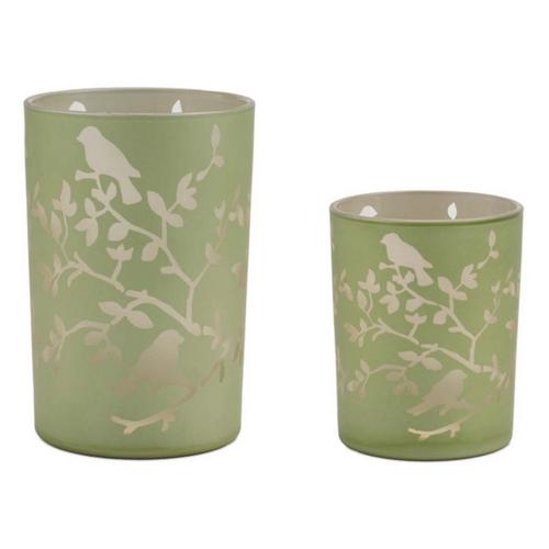 Melrose International Frosted Floral Bird Candle Holder (Set of 2) - Primary Image