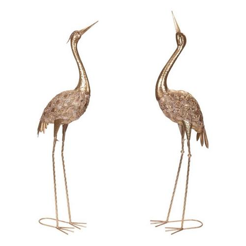 Melrose International Hammered Metal Crane Dcor (Set of 2) - Primary Image