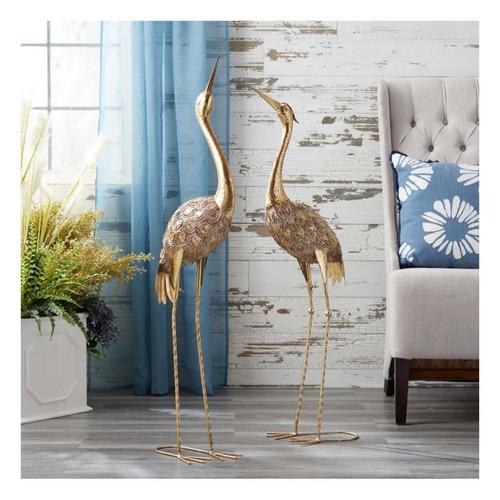 Melrose International Hammered Metal Crane Dcor (Set of 2) - Primary Image