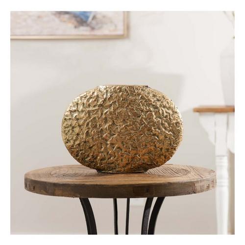 Melrose International Distressed 14.5in Flat Metal Vase (Set of 2) - Primary Image