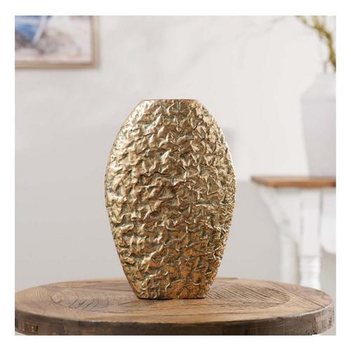 Melrose International Distressed 14.25in Flat Metal Vase (Set of 2) - Primary Image