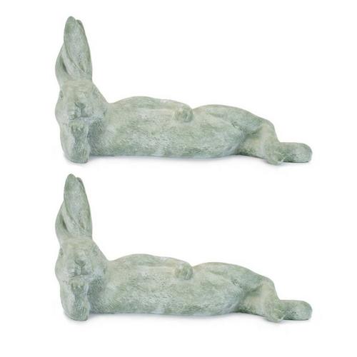 Melrose International Laying Rabbit Figurine (Set of 2) - Primary Image