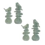 Melrose International Bird on Rock Stack Figurine (Set of 4) - Thumbnail 1 of 2