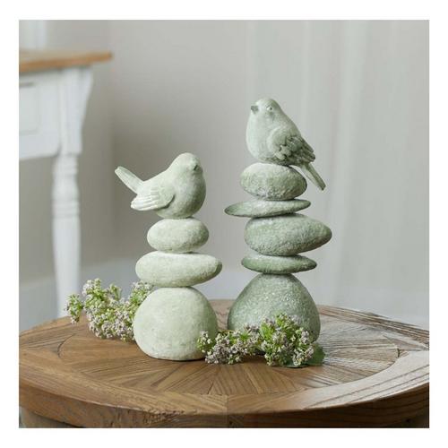 Melrose International Bird on Rock Stack Figurine (Set of 4) - Primary Image