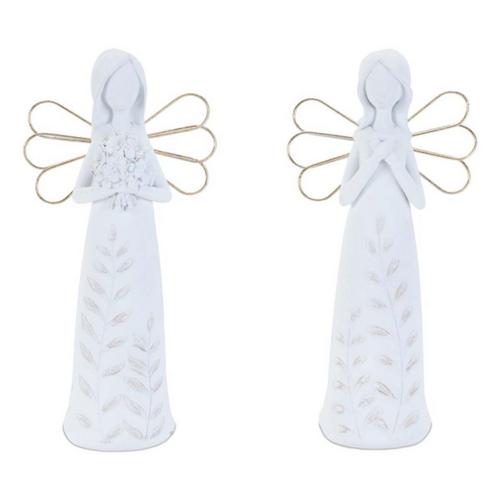 Melrose International Etched Angel Figurine (Set of 2) - Primary Image