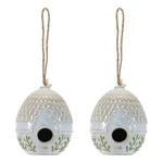 Melrose International Ornate Porcelain Birdhouse (Set of 2) - Thumbnail 1 of 2
