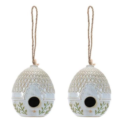 Melrose International Ornate Porcelain Birdhouse (Set of 2) - Primary Image