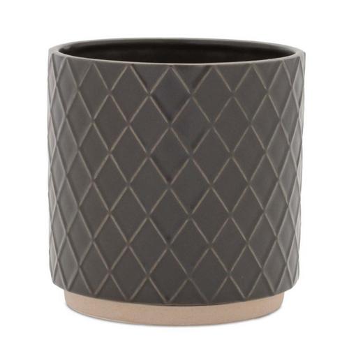 Melrose International Ceramic Diamond Pattern Planter (Set of 2) - Primary Image