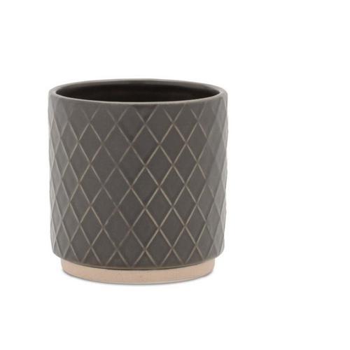 Melrose International Ceramic Diamond Pattern Planter (Set of 2) - Primary Image