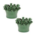 Melrose International Storeware 5in Bud Vase with Floral Accent (Set of 2) - Thumbnail 1 of 2