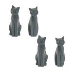 Melrose International Modern Sitting Cat Statue (Set of 4) - Thumbnail 1 of 2
