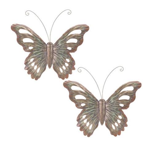 Melrose International Distressed Metal Butterfly Wall Hanging (Set of 2) - Primary Image