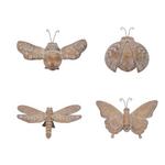 Melrose International Floral Etched Insect Shelf Sitter (Set of 4) - Thumbnail 1 of 2