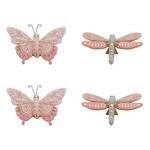 Melrose International Floral Etched Butterfly and Dragonly Shelf Sitter (Set of 4) - Thumbnail 1 of 2