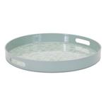 Melrose International Round Mushroom and Floral Print Tray 13.5"D - Thumbnail 1 of 2