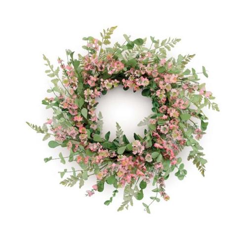Melrose International Mixed Blossom Floral Wreath 18"D - Primary Image